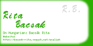 rita bacsak business card